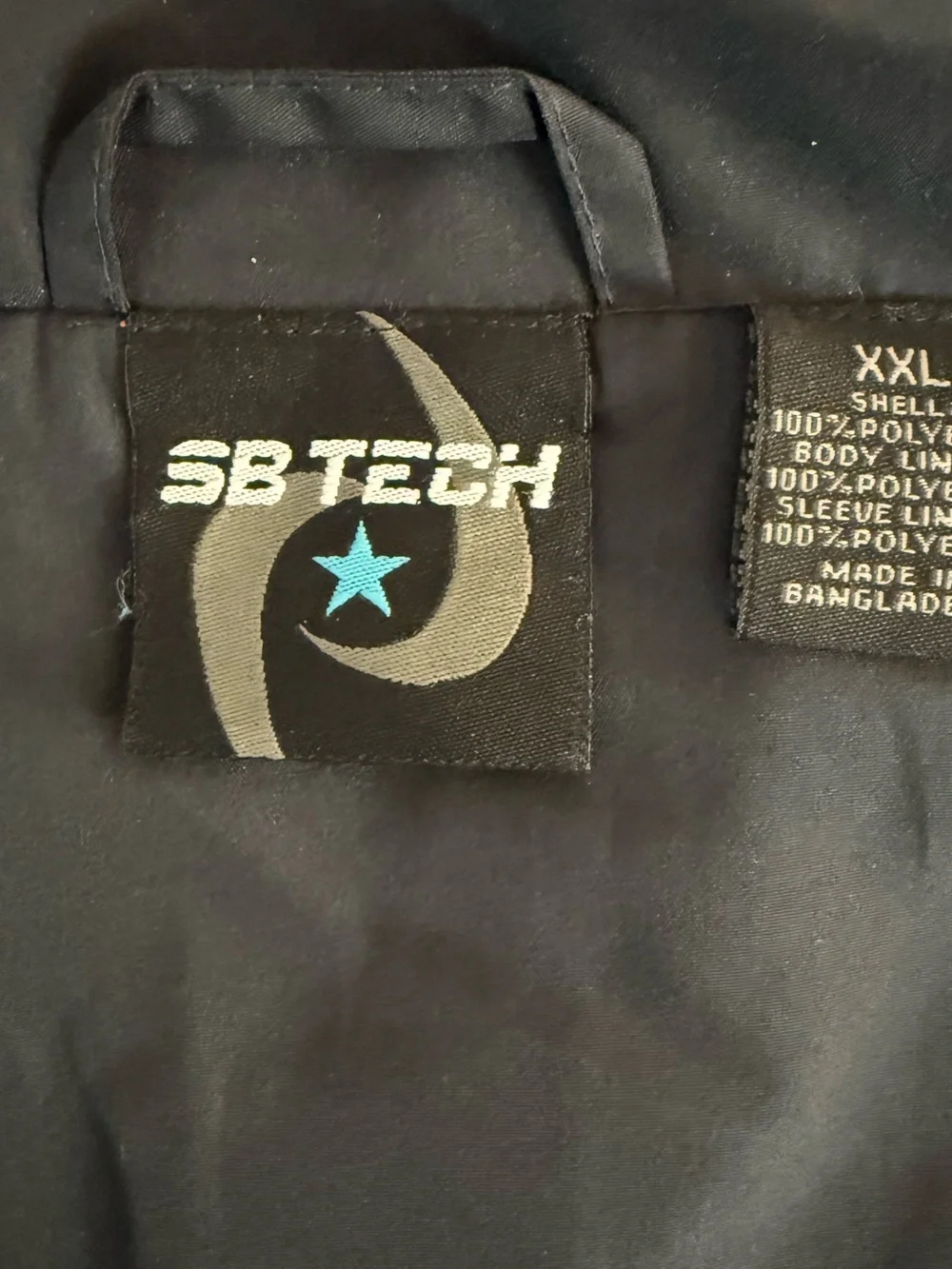 SB Tech Big Man Full-Zip Windbreaker Jacket elastic hem cuffs lightweight XXL